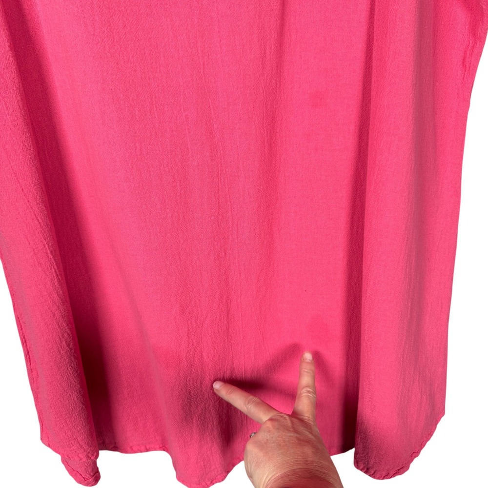 Oh My Gauze Dress Cover Up Womens 3 XXL Pink Cotton Relaxed Lagenlook Beachy - Picture 4 of 12